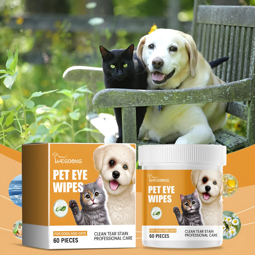 Box of Dogs And Cats Eyes Wet Wipes 60 pieces for pet eye tear stain cleaning