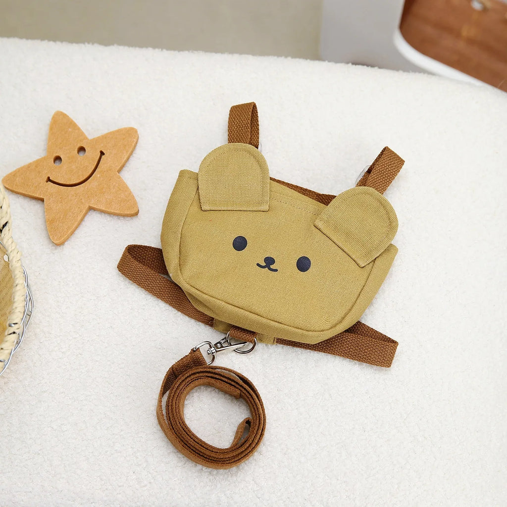 Canvas pet dog backpack in denim style, brown colour, size S/L for small and large dogs