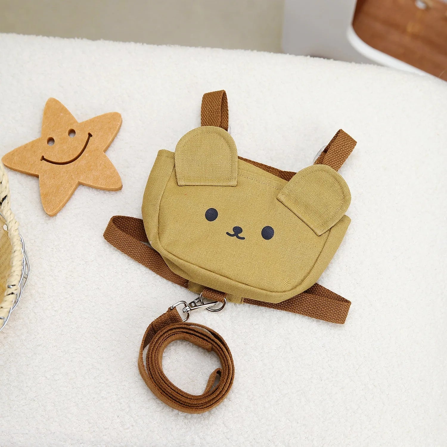 Canvas pet dog backpack in denim style, brown colour, size S/L for small and large dogs