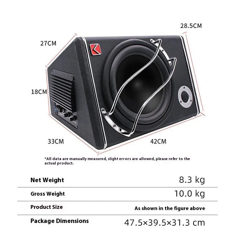 Refit A 10-inch car subwoofer with MDF enclosure and PVC leather finish for 12V car audio