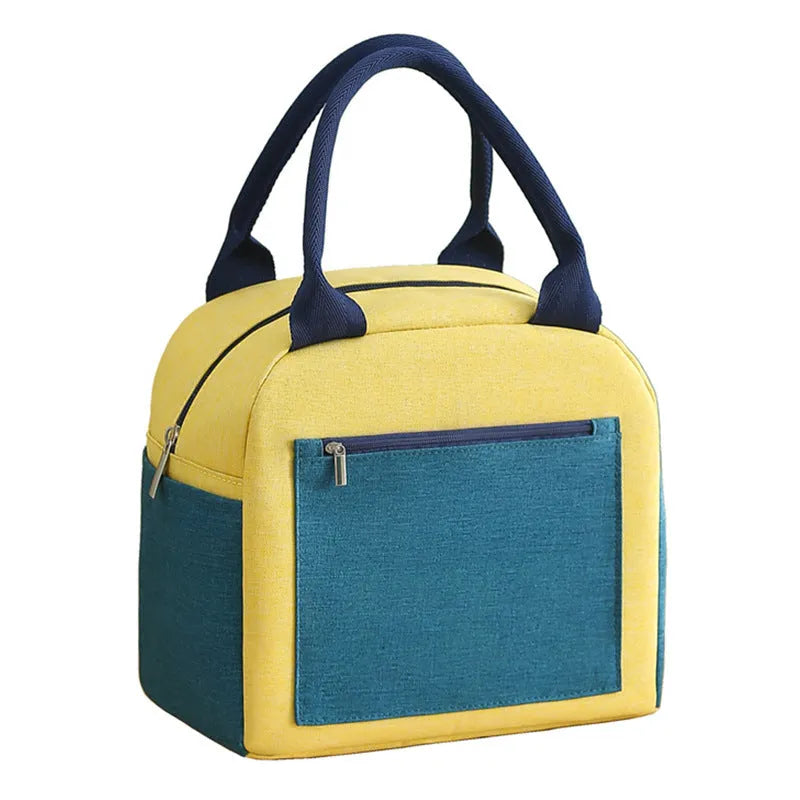 Aluminium foil insulated lunch bag in oxford cloth, shown in blue colour