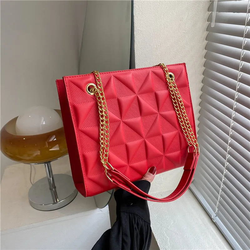 Women's PU shoulder messenger bag, horizontal square, plaid and rhombus pattern, open pocket and phone bag, six colours