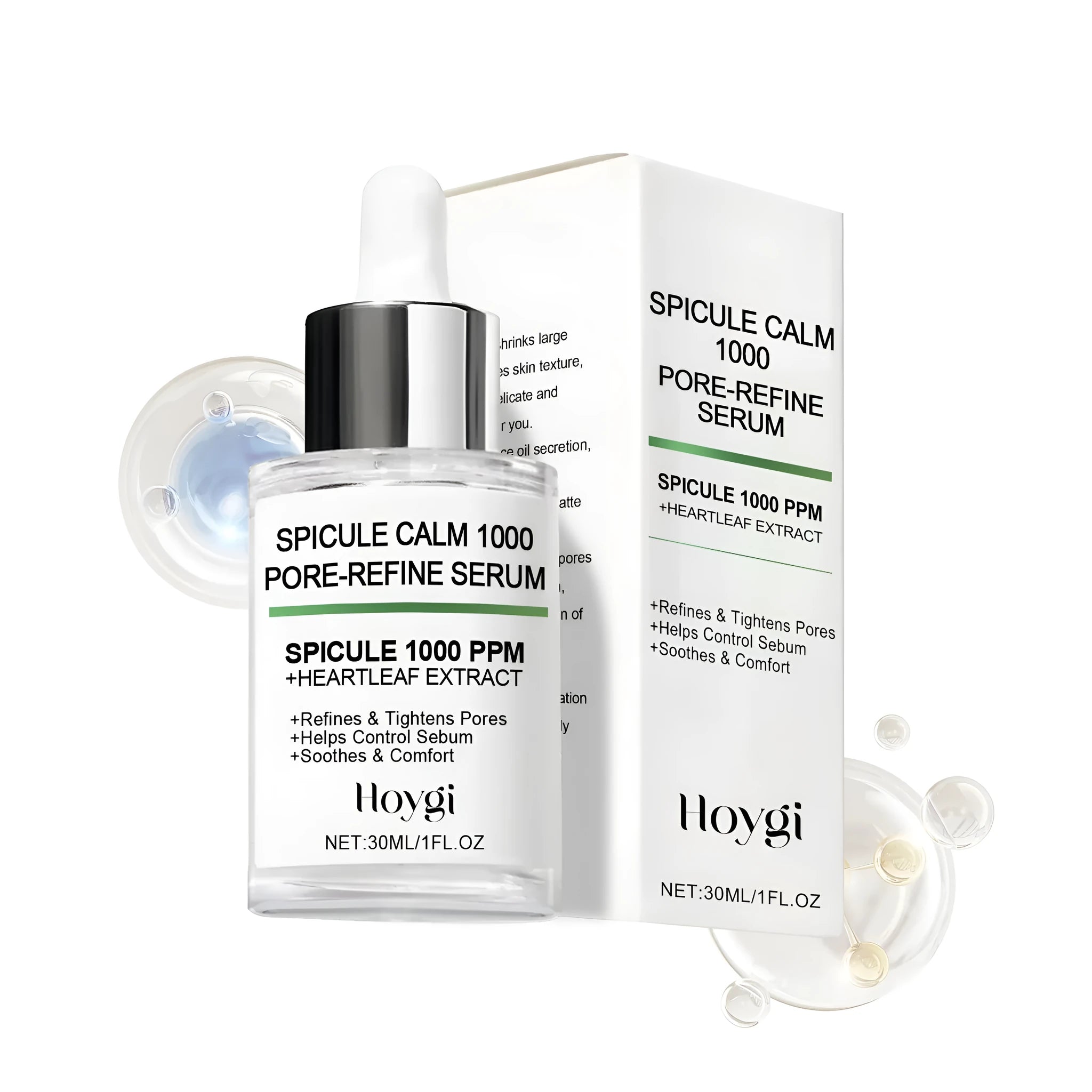 30ml pore-refine serum bottle with houttuynia cordata extract in skincare essence formulation