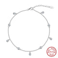 Women's silver anklet with geometric pendant in gold colour option