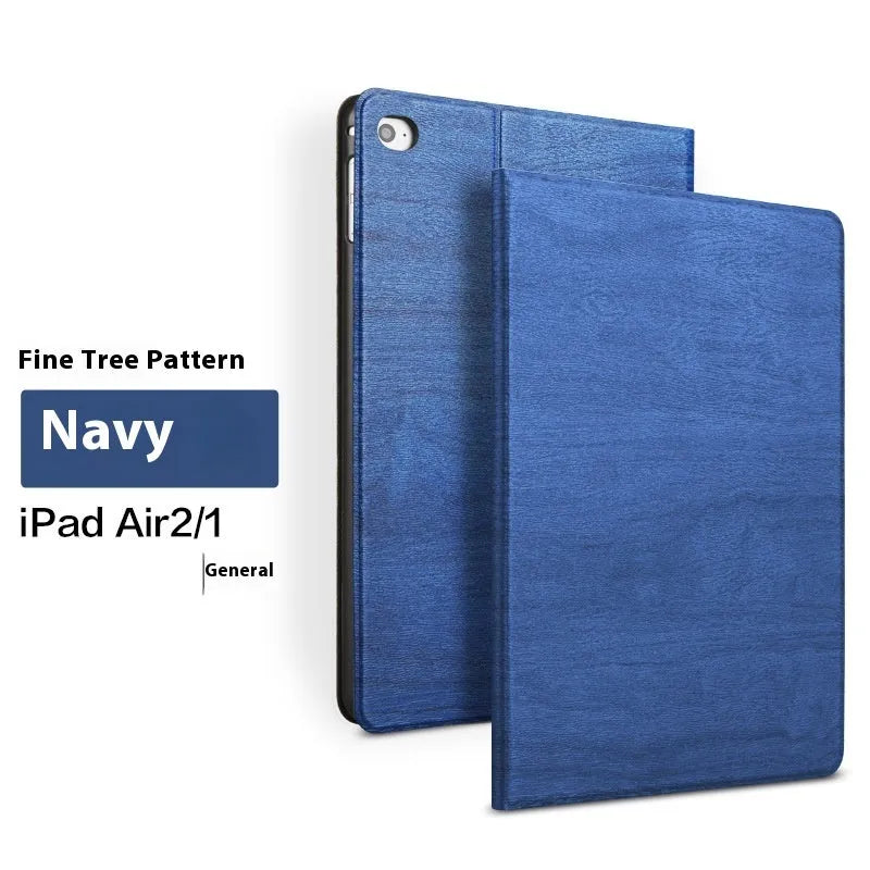 Imitation leather iPad protective cover with integrated sleep bracket in sapphire blue colour