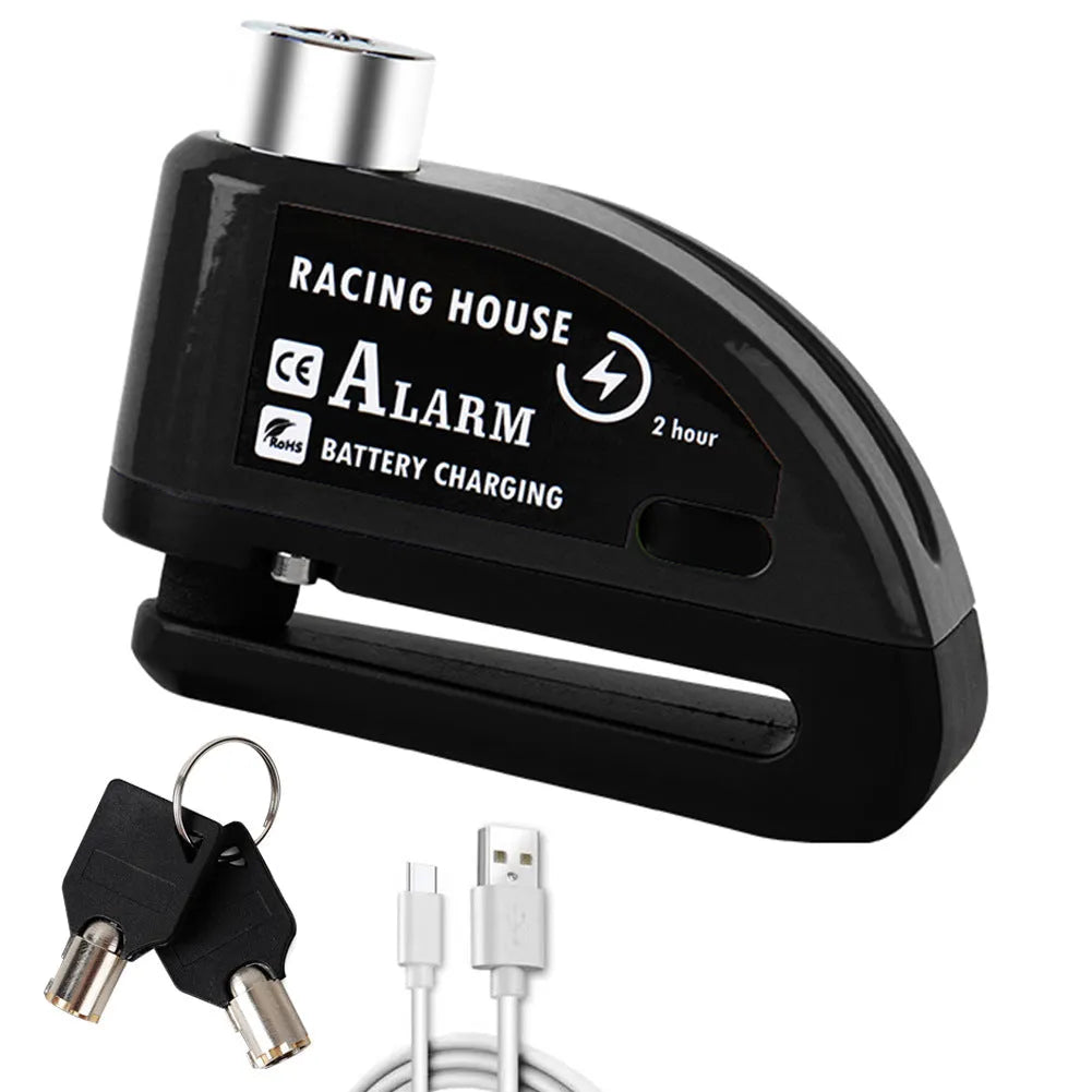 Metal bicycle disc brake lock in black with dimensions 9.5 x 3.7 x 6.9 CM