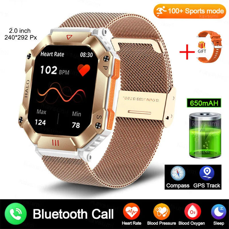 Android GPS fitness smart watch for women with titanium alloy case and multiple strap colour options