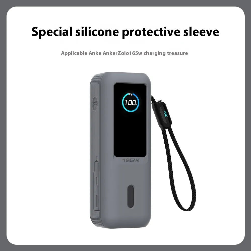 Silicone protective sleeve for Anker 165W energy cabin in classic black with cable scaling feature