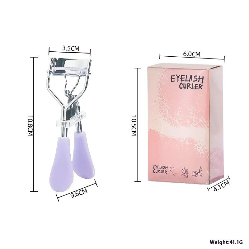 Manual A4 eyelash curler with comb in carbon steel and ABS plastic, shown in a selection of colours.