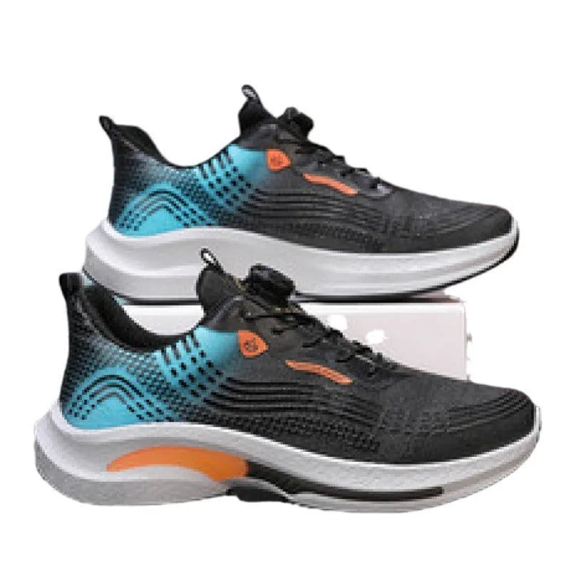 Men's low-top sneaker in mesh with a rotating buckle and rubber sole, shown in available colour options.