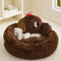 Plush high-sided sofa bed for small dogs and cats in medium or large size.