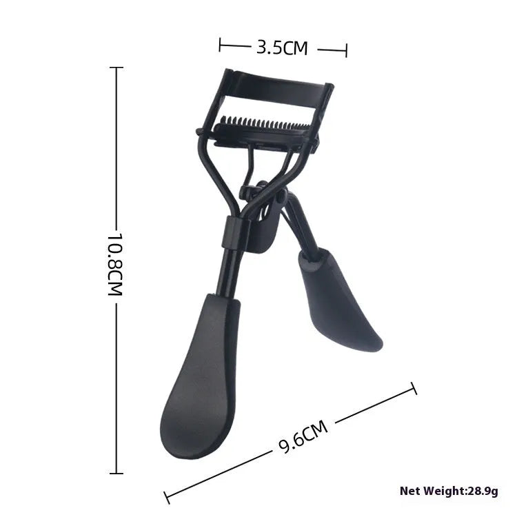 Manual A4 eyelash curler with comb in carbon steel and ABS plastic, shown in a selection of colours.