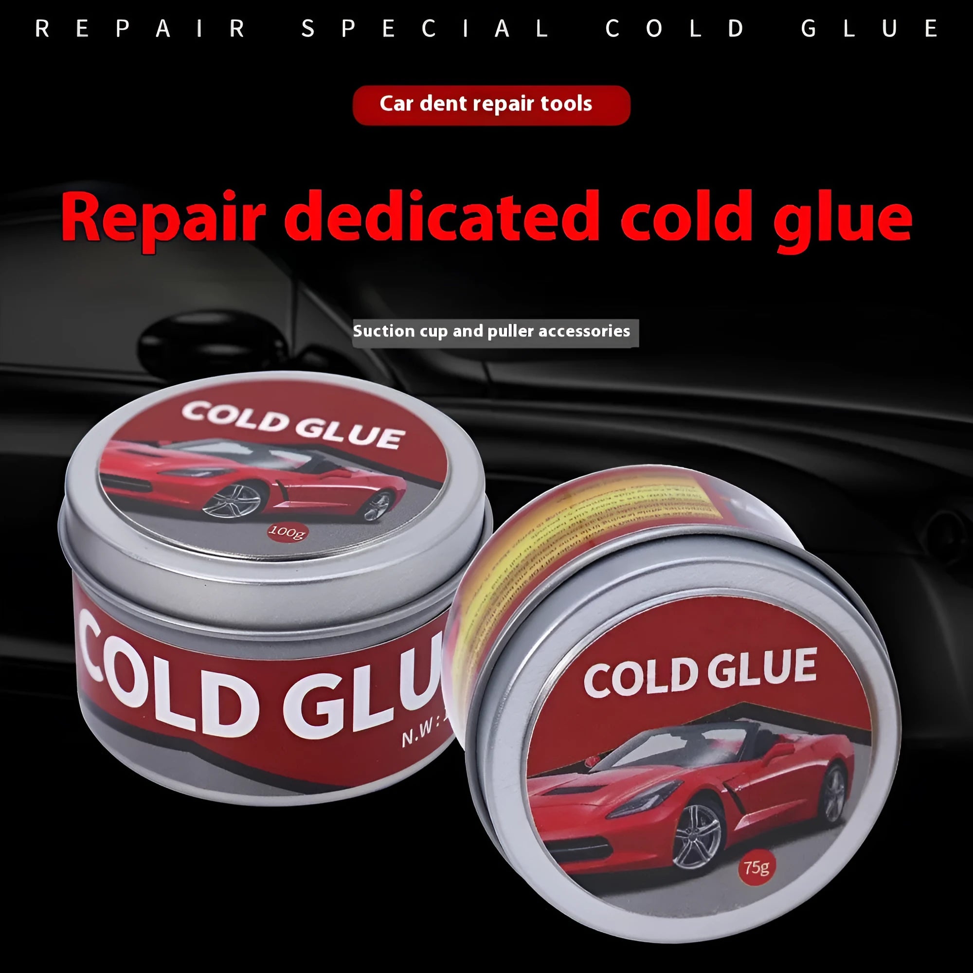 Tube of automobile depression repair cold glue for car body dent restoration