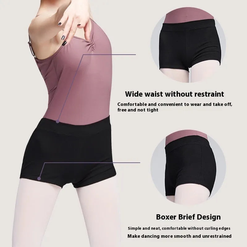 Black women's cotton dance pants for ballet practice and fitness exercise.