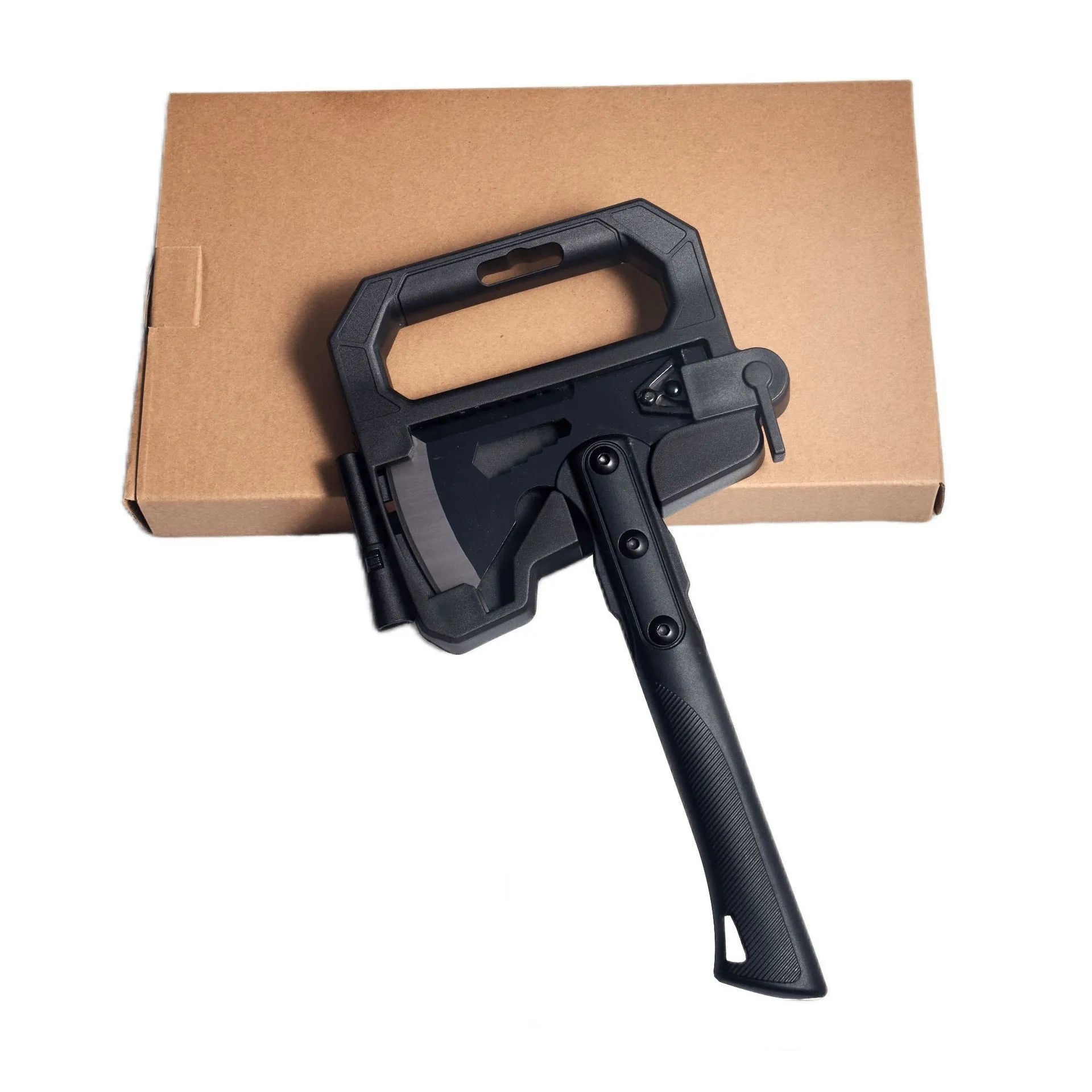 Outdoor stainless steel survival axe with ABS handle measuring 40cm