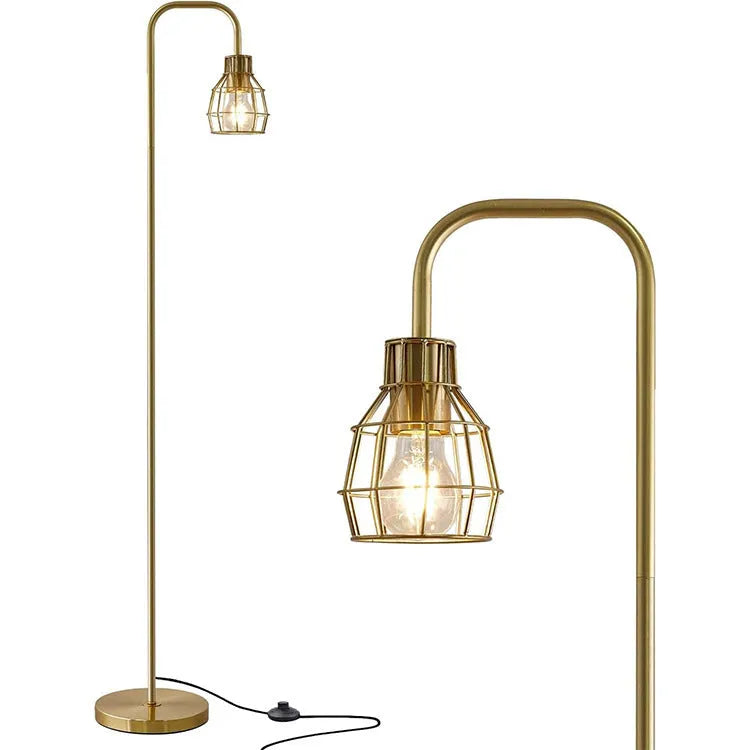 American country retro bedside lamp with USB port, black metal shade and iron body