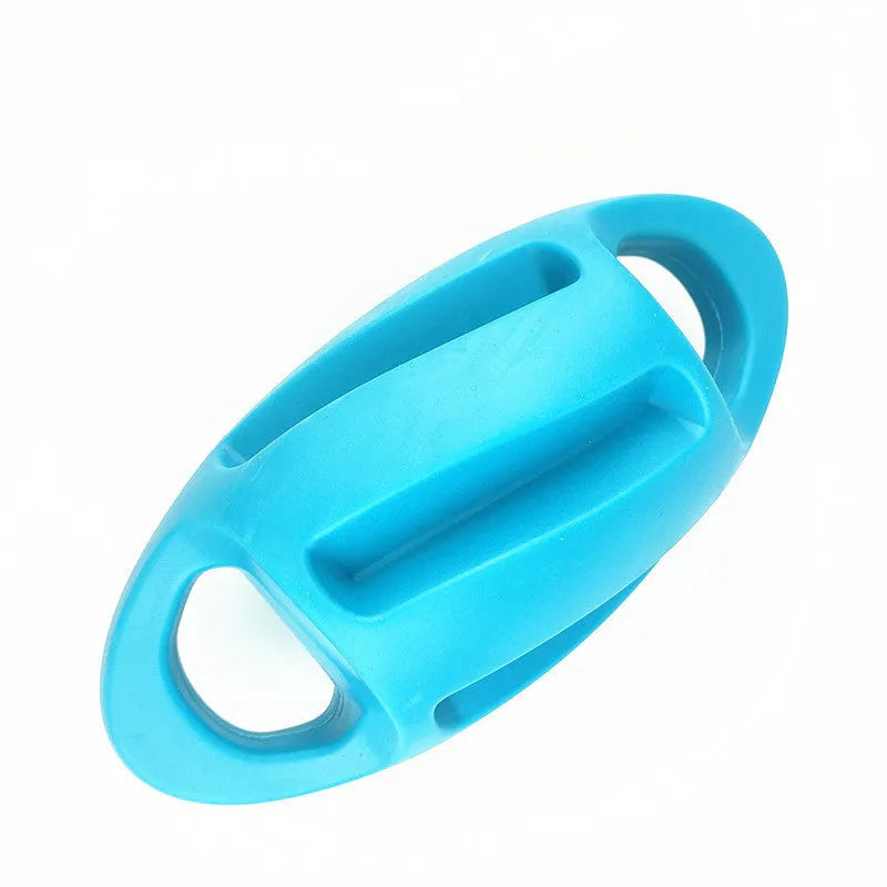 Blue and orange bite-resistant floating TPE rubber dog vocal toy with squeaker