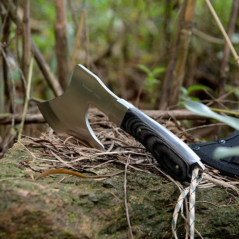 Outdoor Tactics XMF95 stainless steel camping axe with 57cm length and 49HRC blade for wood chopping