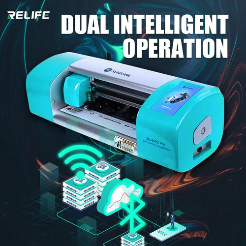 SS-890C PRO 16 inch smart film cutting machine with metal construction and connectivity ports