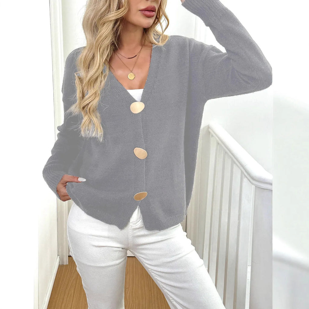 A black women's deer plush sweater coat with princess sleeves in a street hipster style.