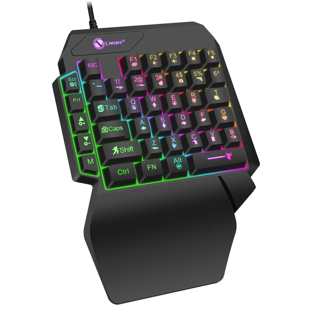 GK103S one-handed mechanical gaming keyboard with luminous keys and 1.2 metre USB cable
