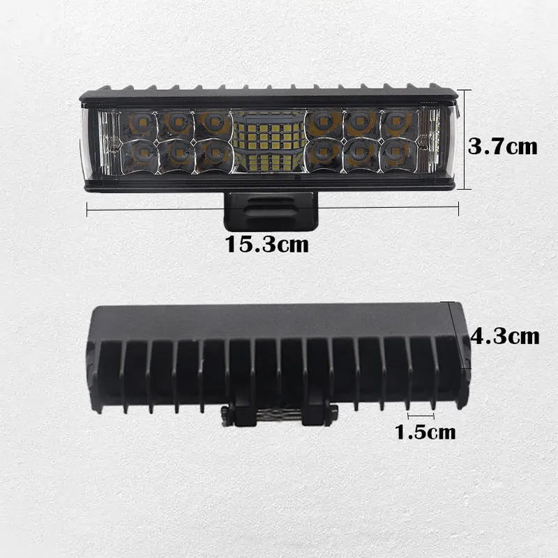 Black aluminium straight-line 7-inch 60W LED work light for vehicles