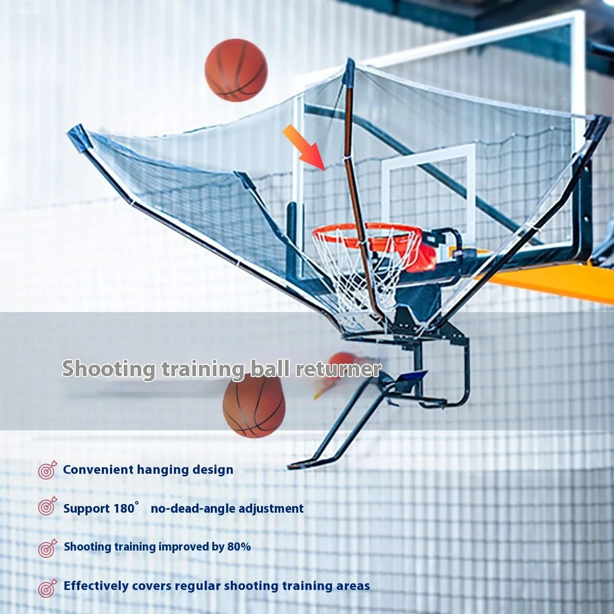Automatic basketball training ball return machine with cowhide and iron construction for solo pitching practice