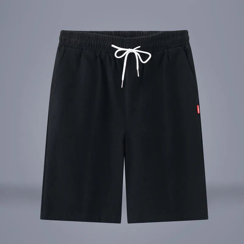 Chinese style cotton linen cropped trousers in solid colours with drawstring waist