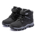Hobby Bear children's black artificial leather Martin boots with non-slip rubber sole and magic buckle closure