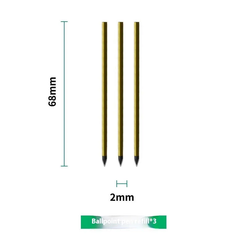 Loose leaf spiral notebook replacement paper core with pen and pencil refills on a table.