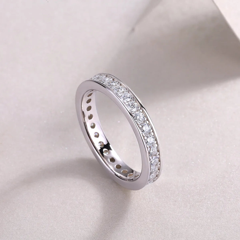 Moissanite wedding ring set S925 silver platinum plated gold platinum rose gold sizes 5-9 with GRA certificate