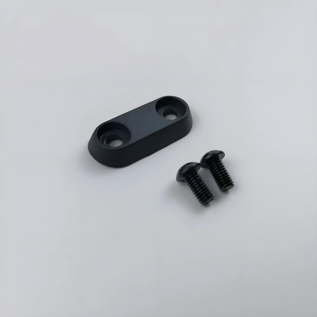 Black aluminium riser fixing latch for Ninebot ES electric scooter with two mounting screws