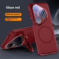 Huawei P80 phone case with magnetic lens bracket in frosted black silver red colours