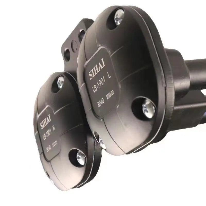 Black dual trumpet 300DB super loud air horn kit for 12V and 24V vehicles