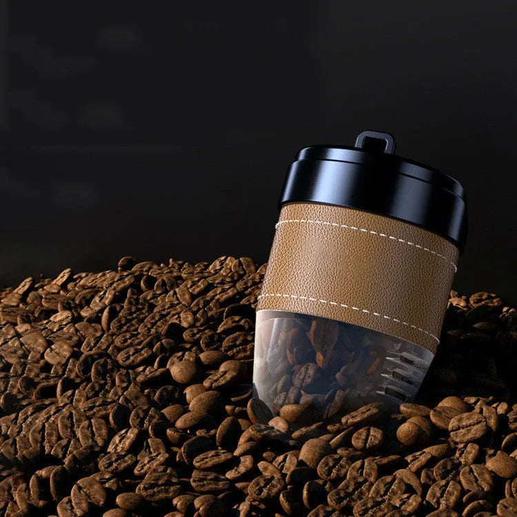 Coffee cup-shaped car air freshener with coffee beans fragrance for odour removal