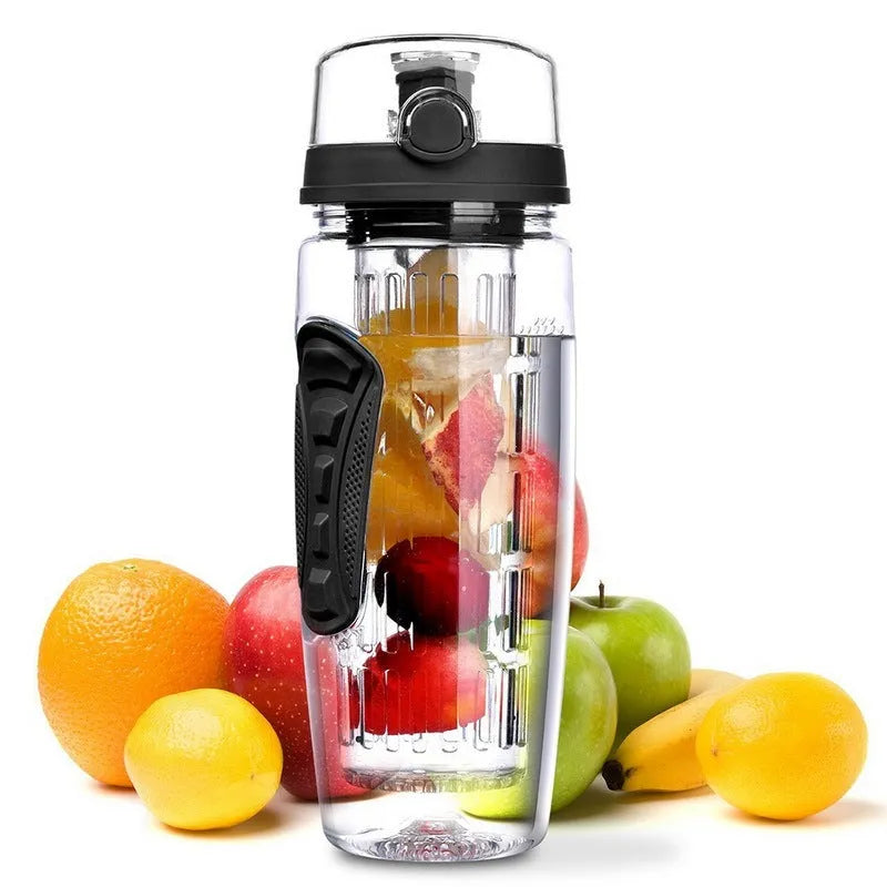 32oz fruit infusing water bottle with fruit infuser insert and leakproof cap