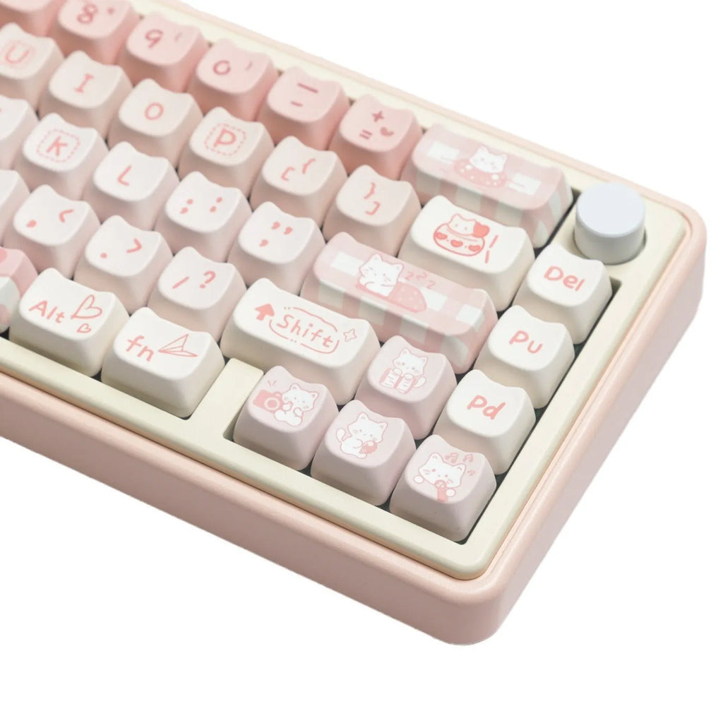 Complete PBT sublimation key cap set for mechanical keyboards showing over 98 keys