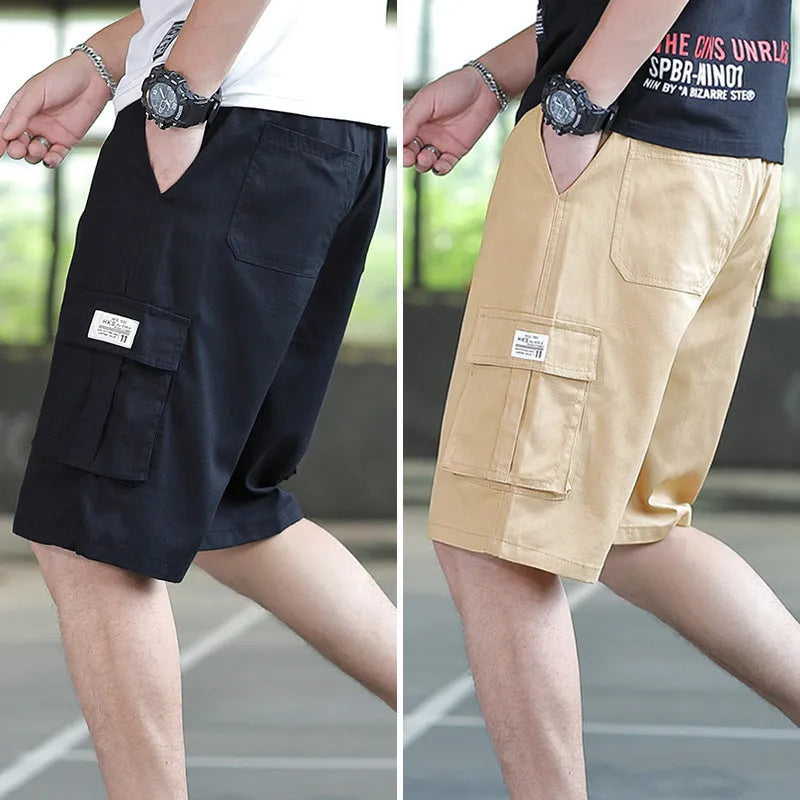 Men's loose Korean style trousers in chemical fibre blend fabric available in four colours