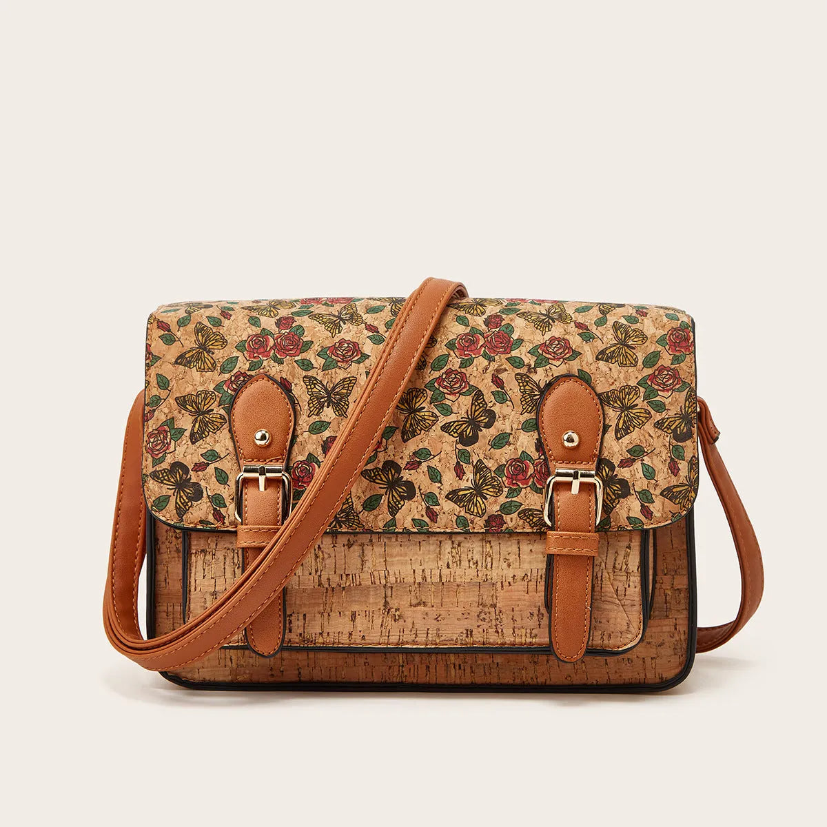 Women's printed crossbody bag in large capacity design with one shoulder strap