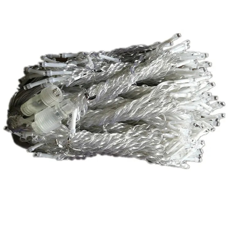 LED ice bar light string on dark background showing warm white and multicolour lamps in 4m length
