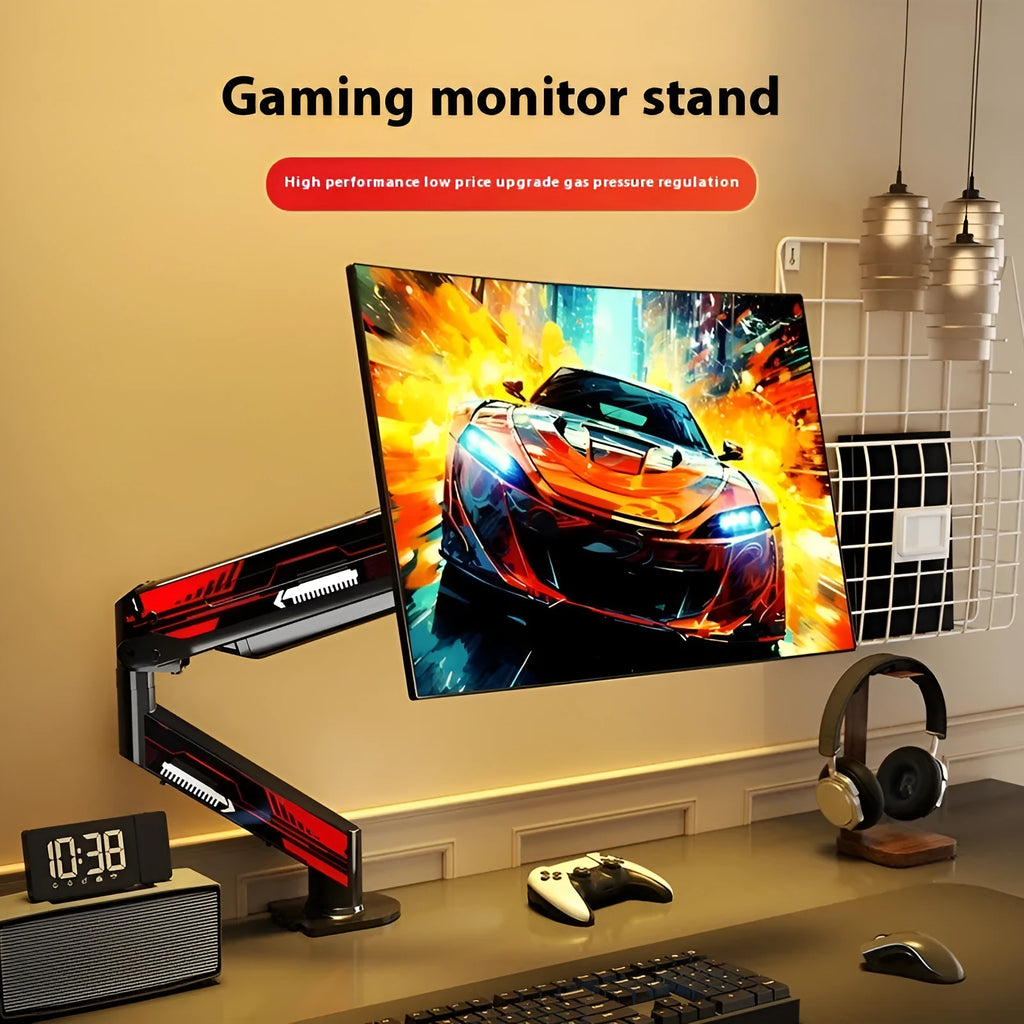 Monitor bracket in classic black colour, cold rolled steel construction, rotary arm for 17-32 inch screens