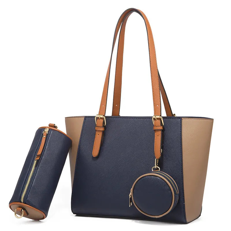 Fashion three-in-one saffiano bag with large capacity in bucket shape, available in multiple colours.