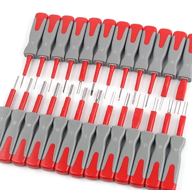 25-piece car terminal removal tool set in protective storage case for auto repair