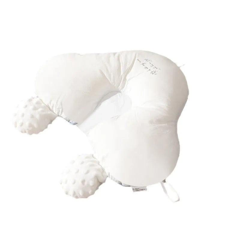 Blue Tencel pearl cotton baby shaping pillow with drawstring adjustment for infants