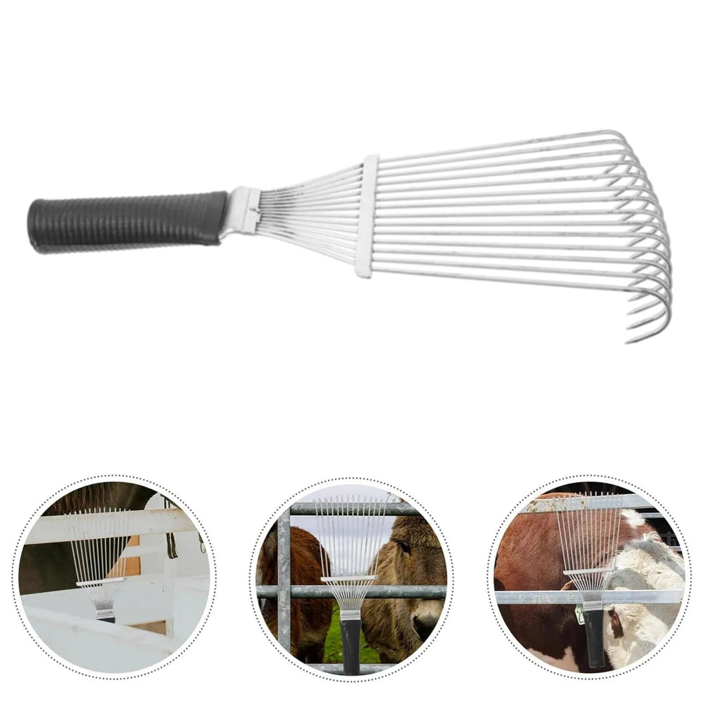 Stainless steel dematting brush rake for pet and livestock grooming