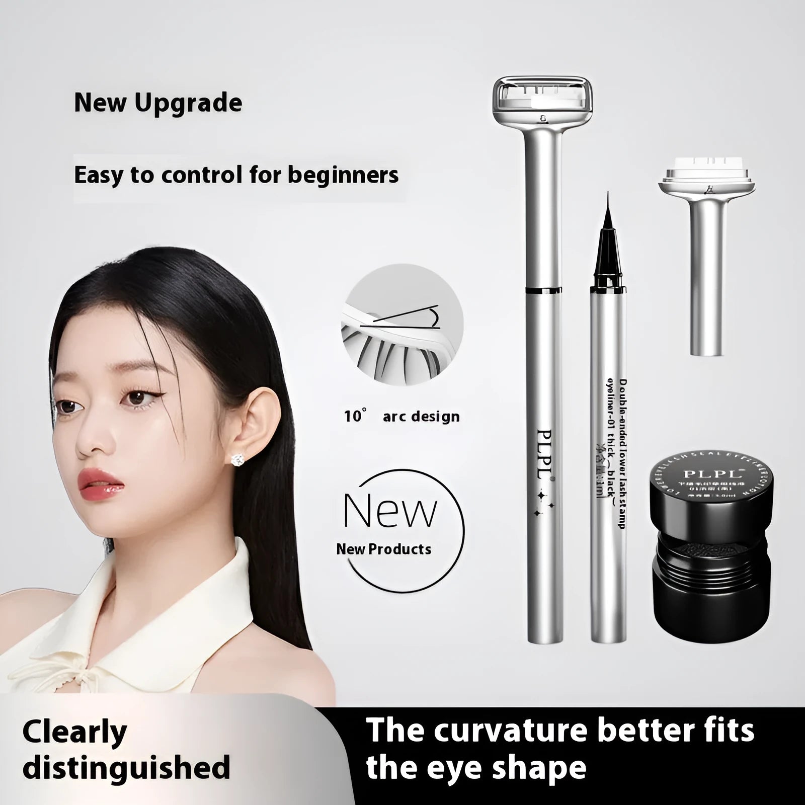 Double-headed waterproof eyeliner in thick black and brown with quick-drying two-in-one design
