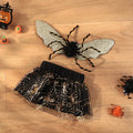 A brown polyester suit costume for a dog, shown on a pet, suitable for Halloween or parties.