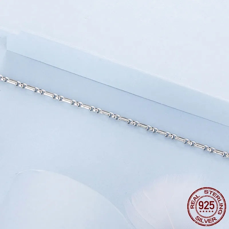 S925 sterling silver minimalist round box chain bracelet in colour BSB231 for women