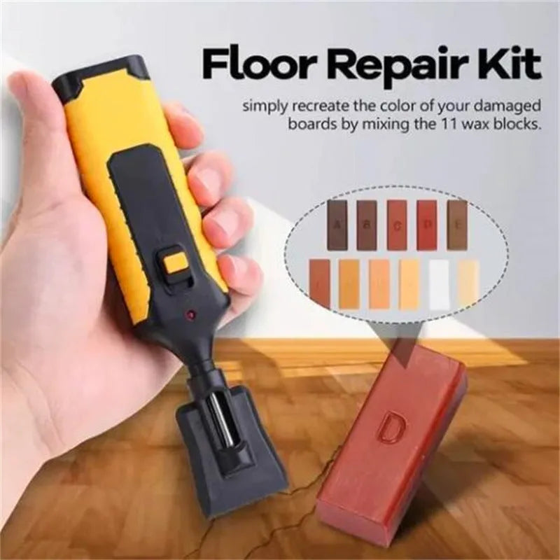 Floor repair tool set for DIY tile and furniture surface maintenance measuring 19cm