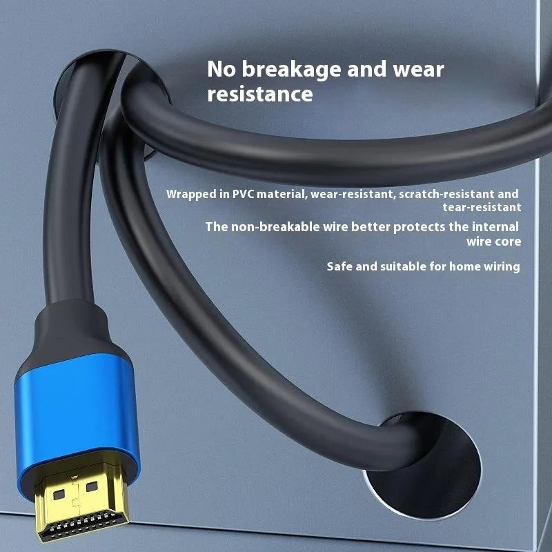 HDMI cable with aluminum alloy gold-plated connector for computer monitor connection